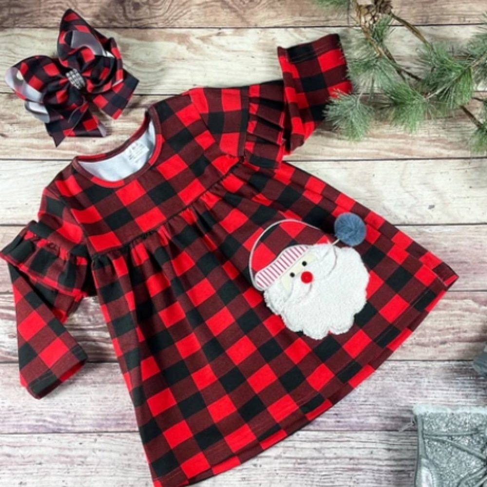 Buffalo Plaid Santa Dress